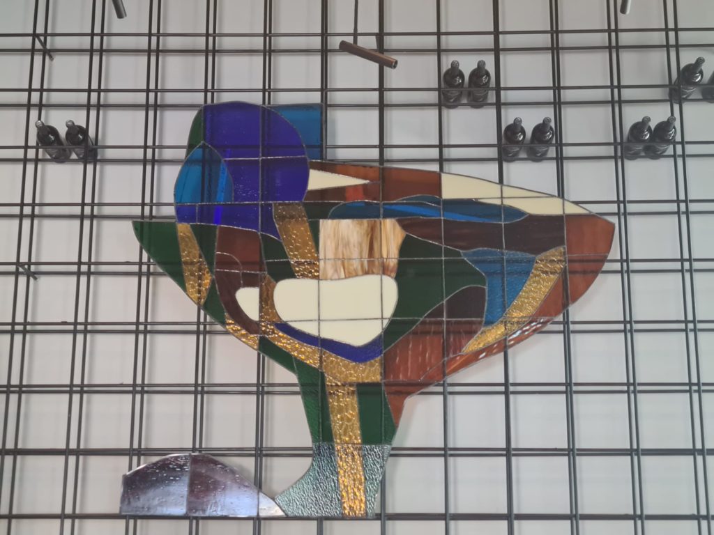 ויטראז' זכוכית גביע יין